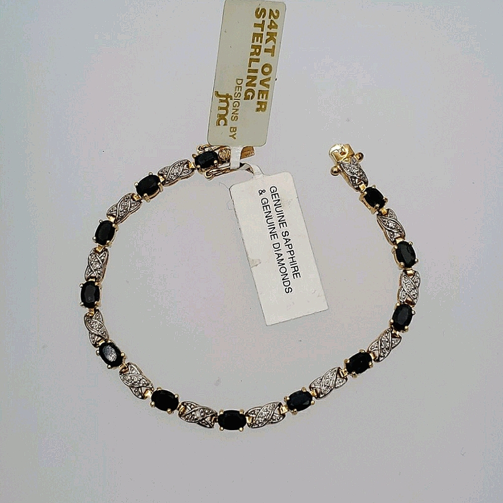 STERLING SILVER 24KT OVER STERLING BRACELET